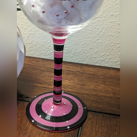 NEW Hand Painted Wine Glass For Moms/Mother's With Rhinestones! - Picture 4 of 5